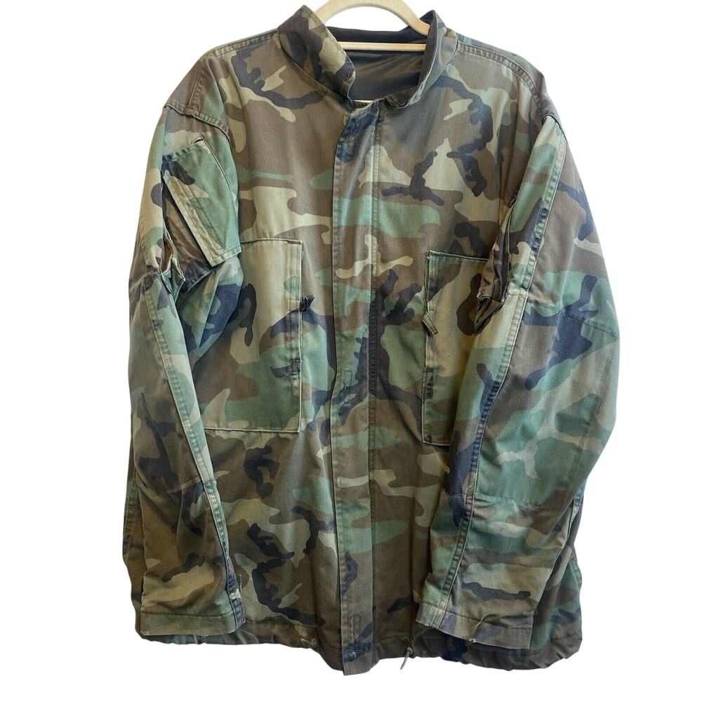 US Army Military Jacket Mens Medium Vintage Camo Utility Field Coat Gorpcore